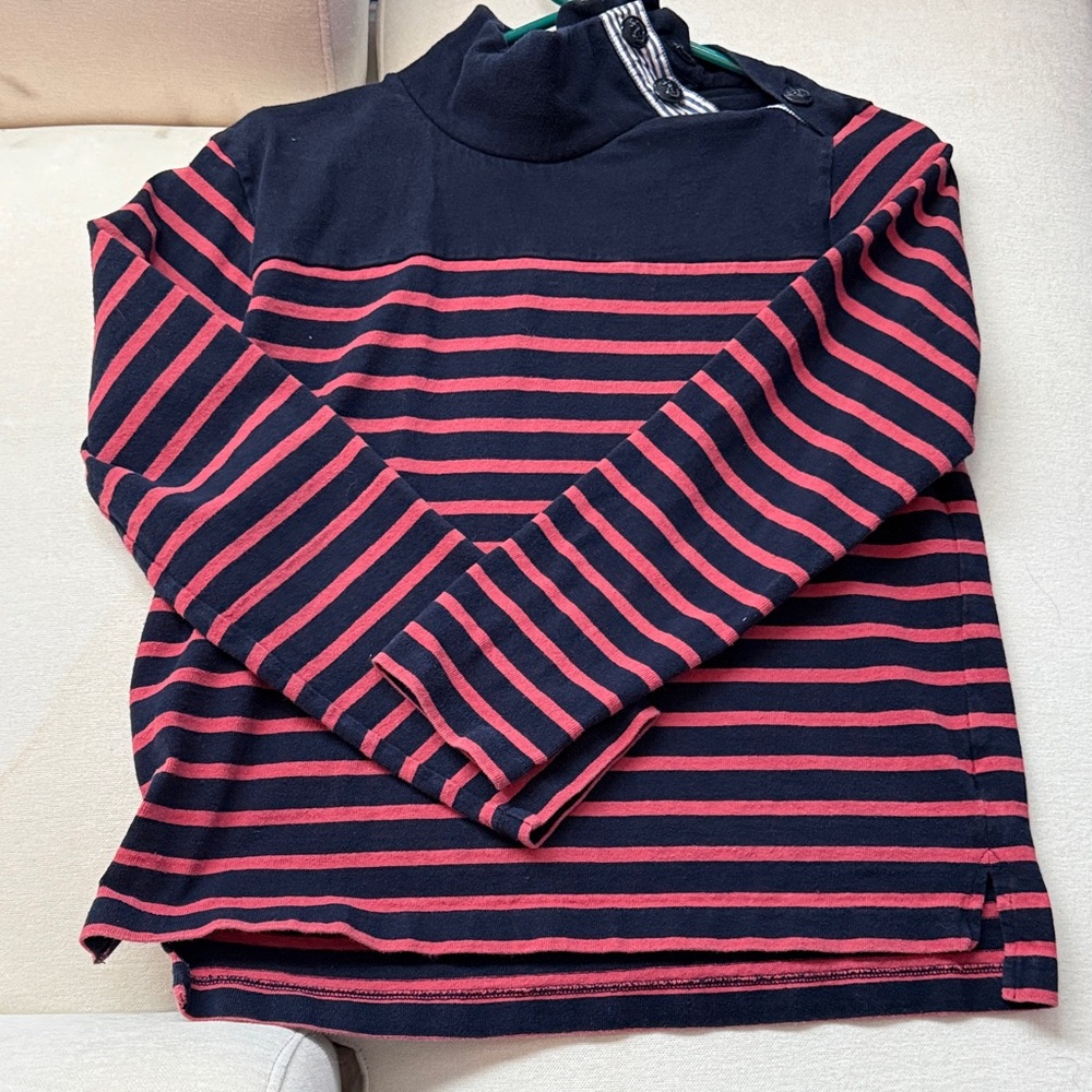 J. Crew Long Sleeve Shirt - Navy and Red Stripes